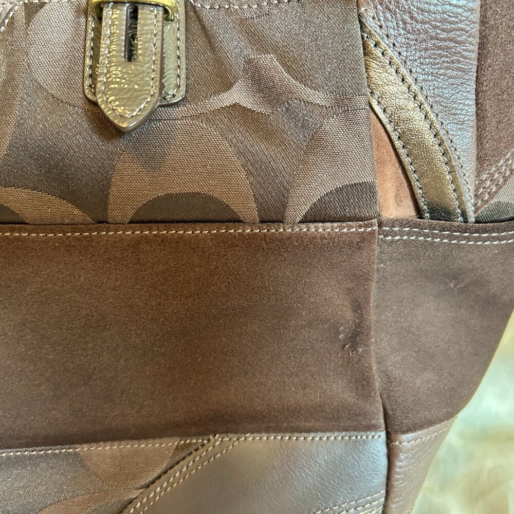 COACH PURSE NWT Patchwork Collection Brown/Gold/Leather/Suede - Picture 13 of 16